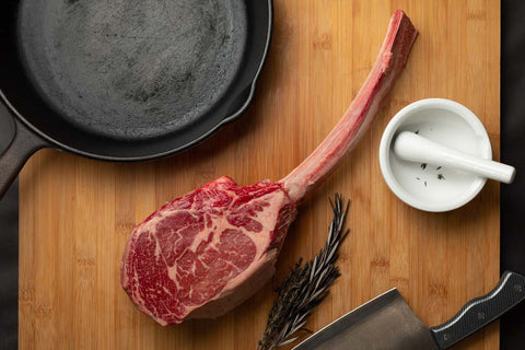Est. 8 Iowa Premium™ Black Angus Tomahawk Bone In Ribs Steaks - ( 2 x 54oz)