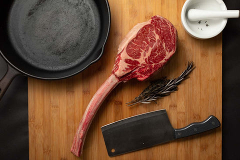 Est. 8 Iowa Premium™ Black Angus Tomahawk Bone In Ribs Steaks - (2 x 54oz)