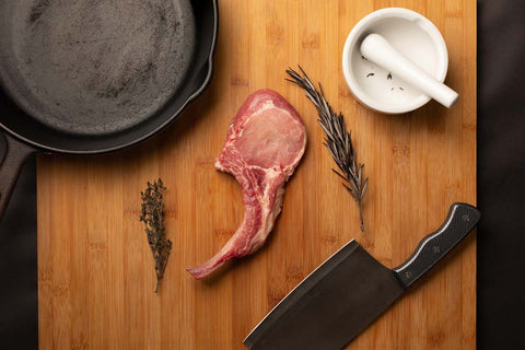 Rowe Beef™ Pork Rack Chops Frenched - (4 x 10oz)