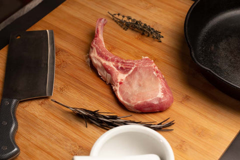 Rowe Beef™ Pork Rack Chops Frenched - (4 x 10oz)