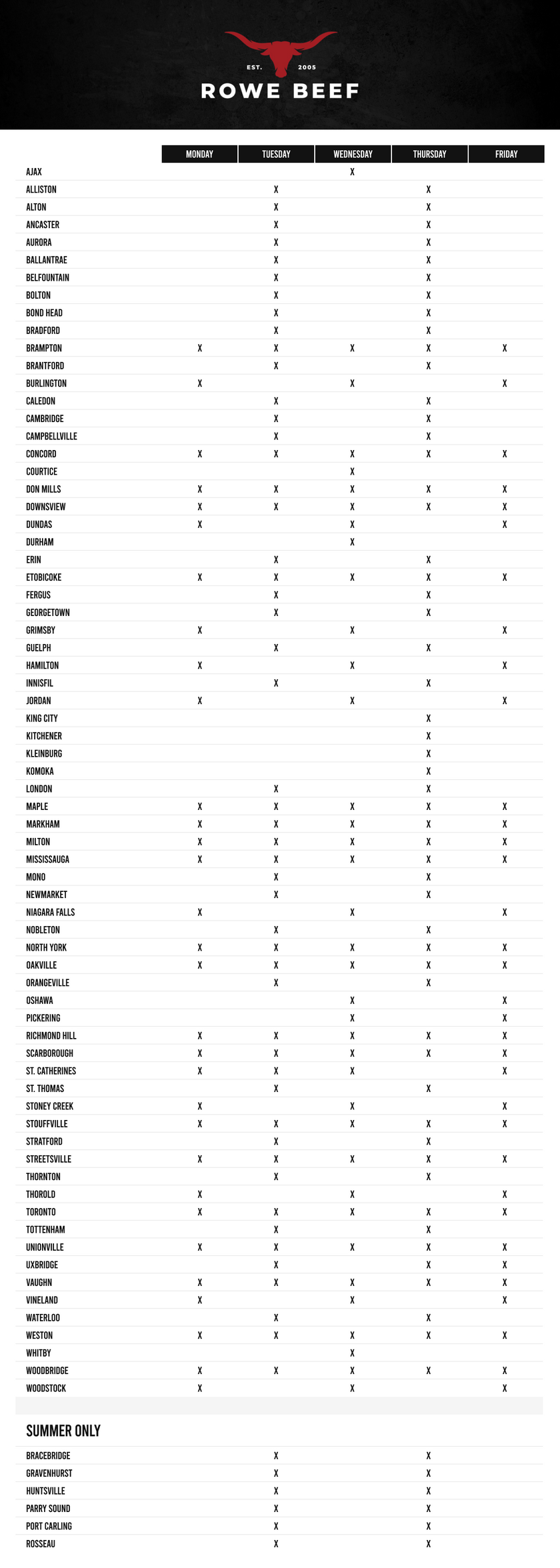 Pickup & Delivery Rowe Beef Co