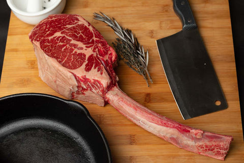 Est. 8 Iowa Premium™ Black Angus Tomahawk Bone In Ribs Steaks - ( 2 x 54oz)