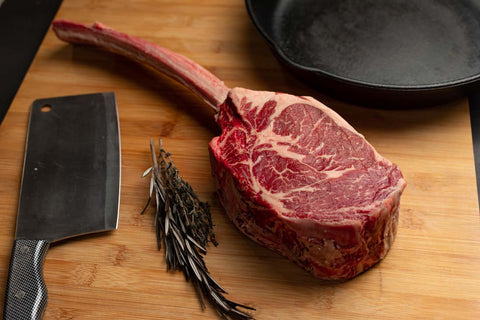 Est. 8 Iowa Premium™ Black Angus Tomahawk Bone In Ribs Steaks - ( 2 x 54oz)