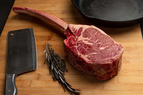 Est. 8 Iowa Premium™ Black Angus Tomahawk Bone In Ribs Steaks - ( 2 x 54oz)