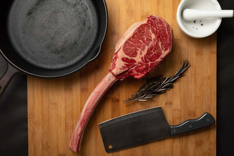 Est. 8 Iowa Premium™ Black Angus Tomahawk Bone In Ribs Steaks - ( 2 x 54oz)